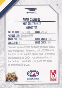2011 Select AFL Champions #171 Adam Selwood Back
